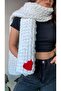 Puffy Heart Detailed Knitted Scarf