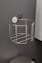 Lüksay Model Silver Mount-Free Toilet Paper Holder Ergonomic Design Wc Paper Holder Hanger - 7