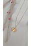 Steel heart necklace steel stone heart necklace - 3