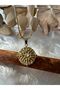 Minimal Steel Necklace with Sun Look Stone Detail