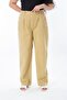 Women's Plus Size Beige Ribs Fabric Side Pocket Pleated Pants 65N38272 - 5