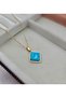 Steel Necklace Blue Stone Detail Necklace Steel Gold Necklace - 2