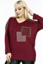 V-neck Pocket and Sleeves Mesh Detail Stone Embroidered Long Sleeve Comfortable and Flowy Stretchy Blouse - 4