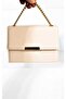 Women's Faux Leather Shoulder and Clutch Bag with Gold Metal Strappy , Magnetic Closure, and Two Compartments. - 4