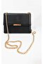 Women's Faux Leather Shoulder and Clutch Bag with Gold Metal Strappy , Magnetic Closure, and Two Compartments. - 2