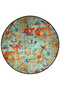 Orange Green Theme Traditional Patterned Round Woven Base Vintage Decorative Carpet 6152 - 3