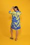 Green Navy Blue Salerno Marble Shirt Dress - 4