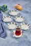 Special Series 12.5 cm Porcelain Alaçatı Patterned 6-Piece Tea Plate