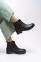 Elislaena Women's Zippered Boots 0012101 Black Leather - 4