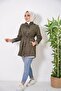 Women's - Zippered Short Bondit Trench Coat with Sleeve Stripes - 2