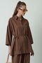 Linen Brown Shirt - Front Buttoned - 3