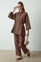 Linen Brown Shirt - Front Buttoned - 4