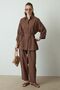 Linen Brown Shirt - Front Buttoned