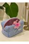 Blue Towel Fabric - Cosmetic Makeup Bag, Super Size 22x10x13