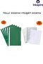 10 Pieces A4 Green Ring Binder 50 Pieces Transparent Bag Files with Hole Cut on the Edge Foy File