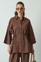 Linen Brown Shirt - Front Buttoned - 5