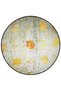 Yellow Gray Theme Floral Motif Patterned Round Woven Base Vintage Decorative Carpet 6159 - 3