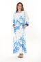 Women's Plus Size Blue Front Length Button-Down Shirt Collar Long Dress 65N37875 - 5