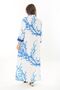 Women's Plus Size Blue Front Length Button-Down Shirt Collar Long Dress 65N37875 - 8