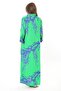 Women's Plus Size Green Front Length Button-Down Shirt Collar Long Dress 65N37875 - 6