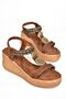 S258136009 Tan Wedge Sole Women's Sandals - 7