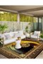 Yellow Border Detailed Patterned Multicolored Antique Design Series Decorative Carpet Antique157 - 3