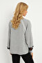 Women's Gray Lace Detailed Sweatshirt Ey2906 - 5