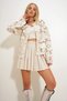 Beige Hakim Collar Lace Jacket Alc-X12645 - 4