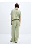 Elastic waistband wideleg pants - 4