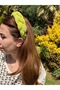 Bym497 Pilise Fabric Crown Pistachio Green Color Knitted Model Hair Accessory Daily Women's Hair Crown