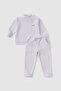 Corduroy Baby Tracksuit Set Gray