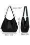 Myra Women's Black Pu Leather Daily Shoulder Bag Three Compartment Hobo Tote Hand Bag - 3