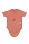Short Sleeve Double Breasted Bodysuit Newborn Pink Organic Cotton