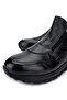 Men's Genuine Leather Black Casual Boots - 3