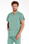 Men's Green Lycra Thin Fabric Scrubs Doctor Nurse Jersey Bat Sleeve Surgical Suit - 2