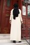 Women's Hijab Clothing Shirt Collar Skirt with Slit and Buttoned Front Dress with Pantalon Double Set - 4