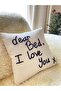 Dear Bed I Love You Punch Cushion Pillow Case Beige 42*42 Cm - 2