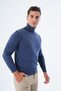 Men's Melange Indigo 100% Cotton Turtleneck Knitwear Sweater Trist-1105 - 5