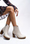 Greslyrra Women's High Heeled Boots 0012515 Beige Skin - 2