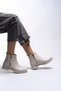 Elislaena Women's Zippered Boots 0012101 Beige Skin - 5