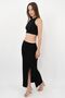 Women's Black Viscose Slit Pencil Skirt - 6