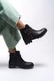 Lislaevar Women's Buckle Detailed Boots 0012202 Black Leather - 3