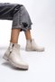 Elislaena Women's Zippered Boots 0012101 Beige Skin - 4