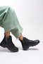 Maerlira Women's Boots with Chain and Buckle Detail, Black Leather - 4