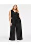 Black Plus Size Ruched Long Jumpsuit