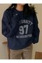 University 97 Navy Blue Oversize Sweatshirt - Crew Neck - 4