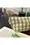Green Gingham Washable Zippered Single Eyed Cloth Pen Holder Pencil Case Wallet Makeup Bag - 4
