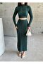 Turtleneck Blouse and Skirt Set - 6