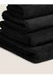Eco Set of 4 Black Towels 50x80 Cm 100% Cotton