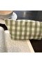 Green Gingham Washable Zippered Single Eyed Cloth Pen Holder Pencil Case Wallet Makeup Bag - 2